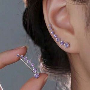 Purple Crystal Earrings M1400